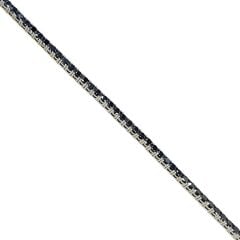 2.5 mm Siyah Taşlı Gümüş Su Yolu Bileklik