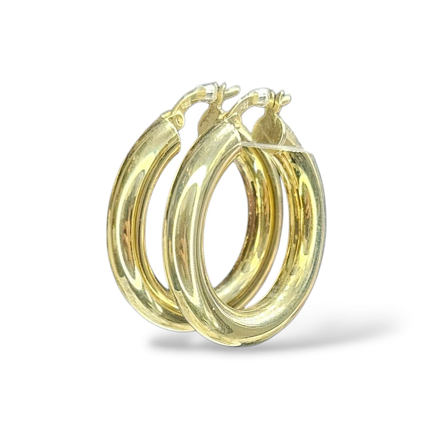 Büyük boy Bombeli Gold Halka Küpe