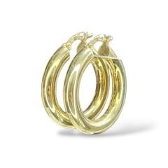 Büyük boy Bombeli Gold Halka Küpe