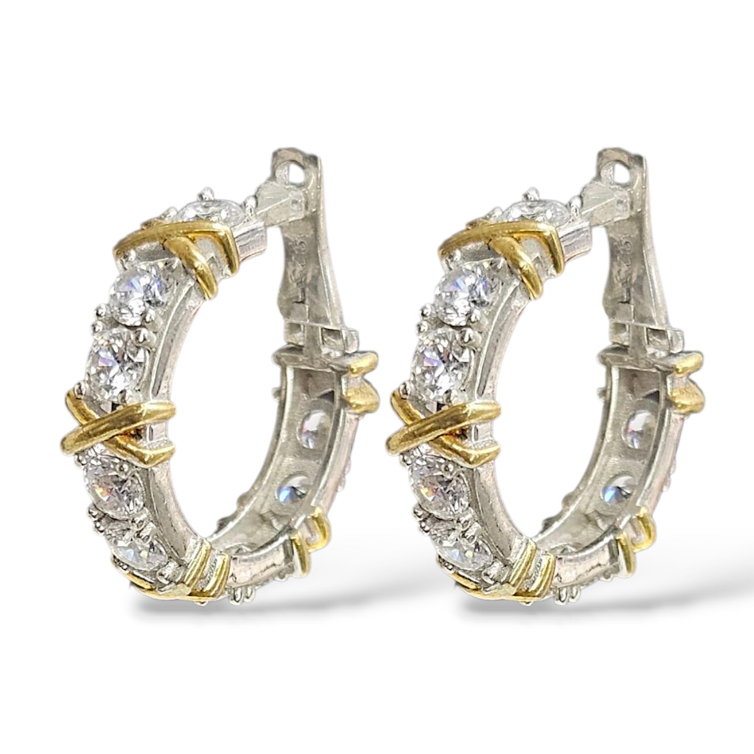 X Marka Gümüş Halka Küpe