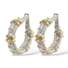 X Marka Gümüş Halka Küpe