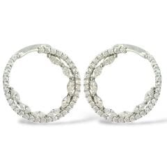 Farklı Form Taşlı Gümüş Halka Küpe