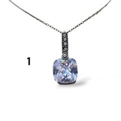Kristal - Aquamarin Taşlı Gümüş Kolye Modelleri