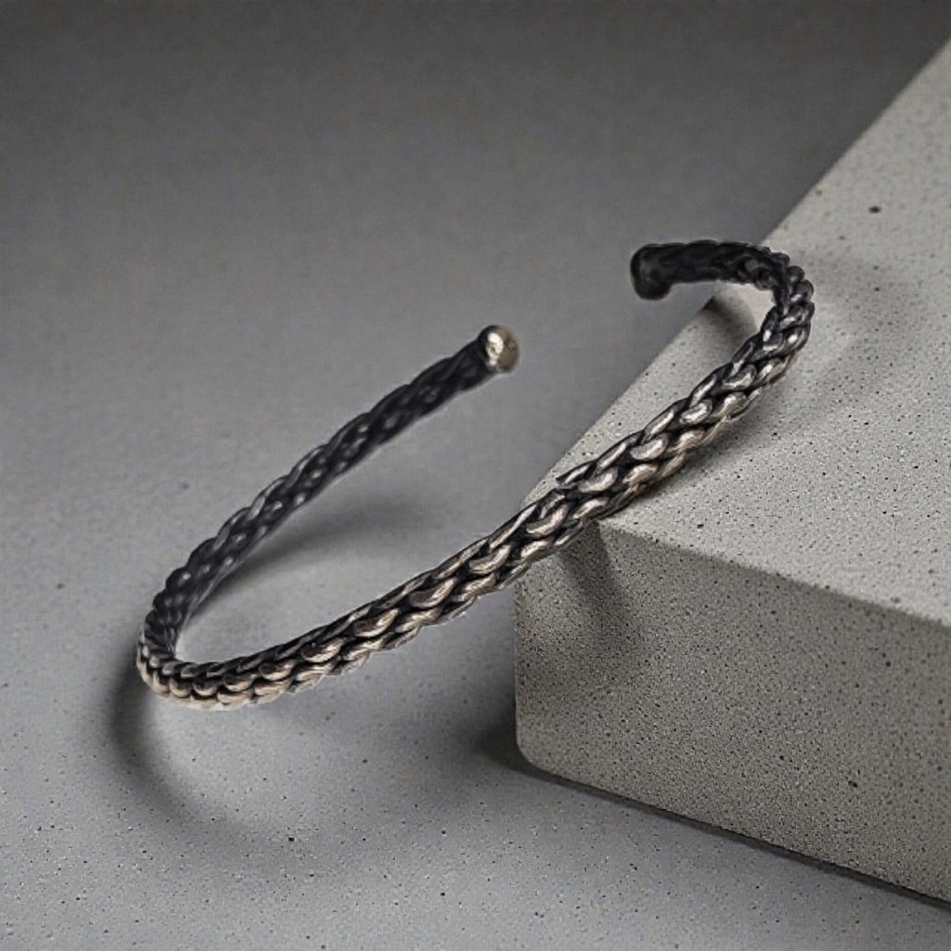 Erkek Gümüş Kelepçe Bileklik