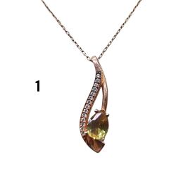 Taşlı Rose Kaplama Gümüş Kolye Modelleri