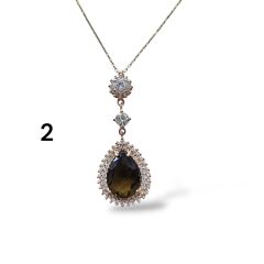 Taşlı Rose Kaplama Gümüş Kolye Modelleri