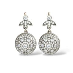 Elmas Model Sallantılı Gümüş Küpe