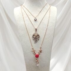 Taşlı Rose Kolye