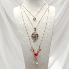Taşlı Rose Kaplama Gümüş Kolye Modelleri