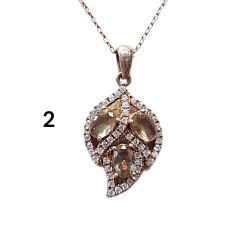 Taşlı Rose Kaplama Gümüş Kolye Modelleri