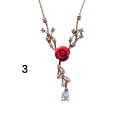 Taşlı Rose Kolye