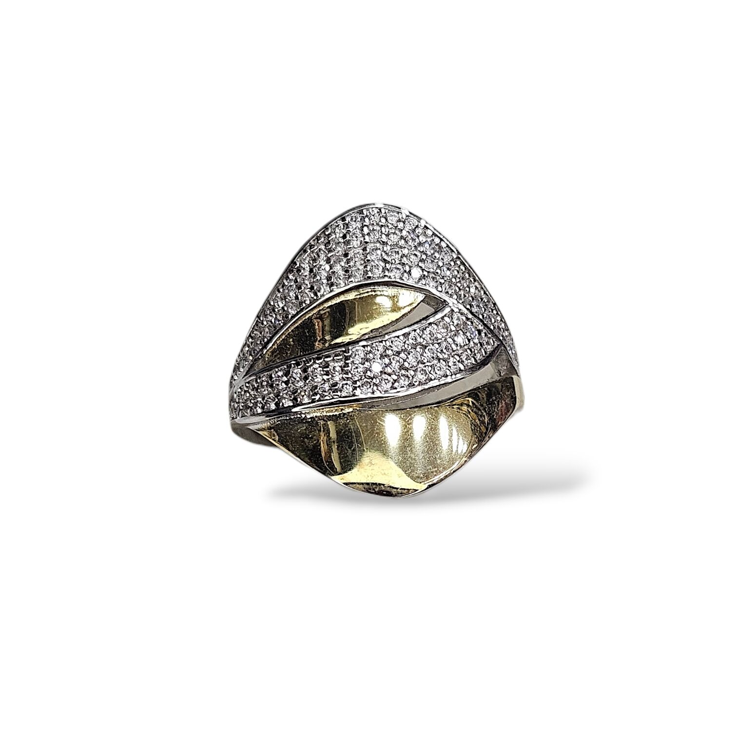 14K Altın Kaplama Taşlı Gümüş Yüzük