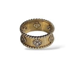 14K Altın Kaplama Yonca Model Gümüş Yüzük