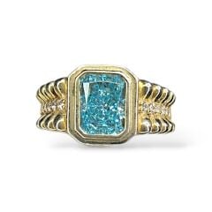 Aquamarin Taşlı Gold Yüzük