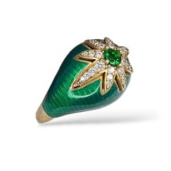 Mineli Zümrüt Yeşili Gümüş Yüzük