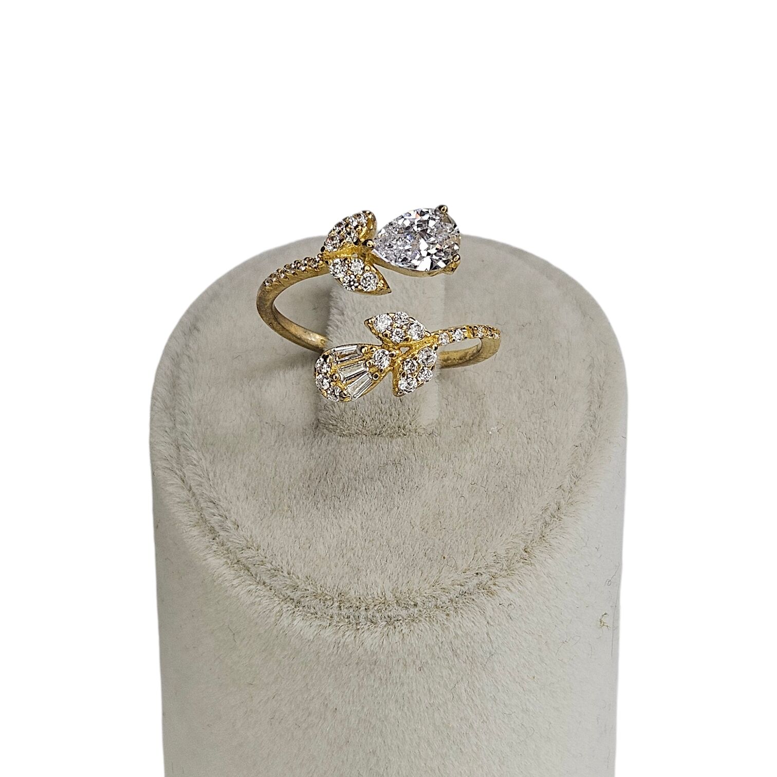 14K Altın Kaplama Damla Model Gümüş Yüzük