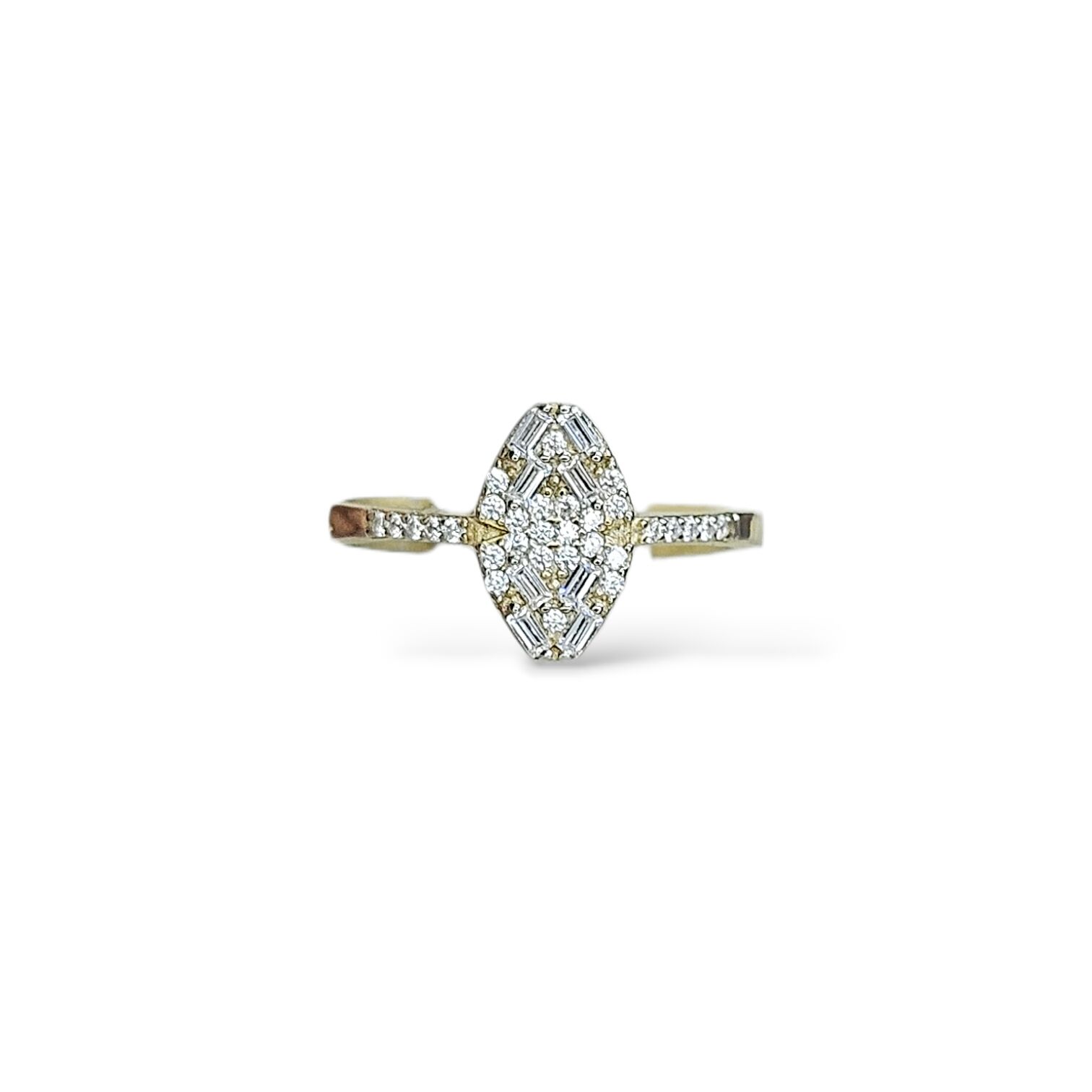 14K Altın Kaplama Taşlı Gümüş Yüzük