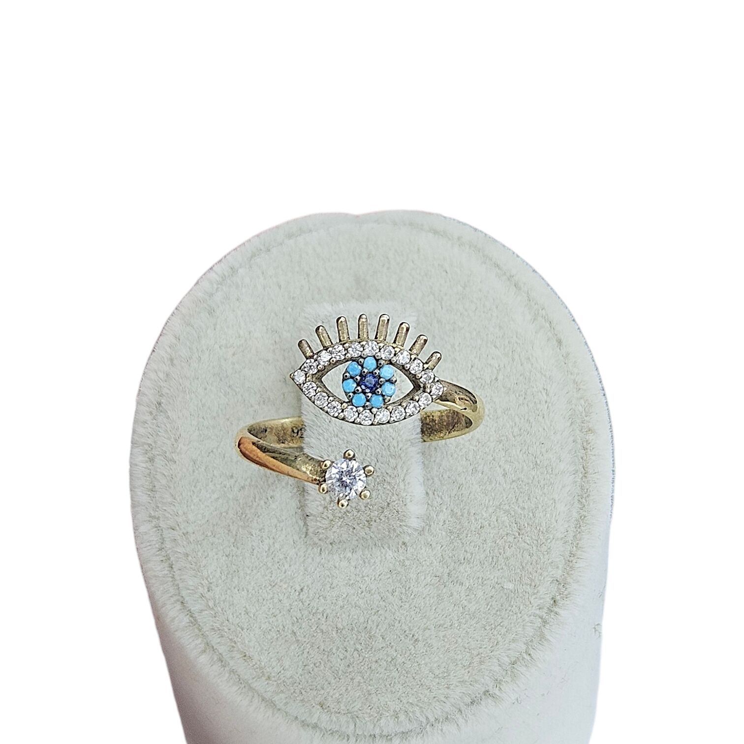 14K Altın Kaplama Göz Model Gümüş Yüzük