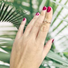 Düğüm Model Ayarlanabilir Rose Kaplama Gümüş Yüzük