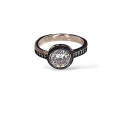 Siyah Rodajlı Taşlı Rose Kaplama Gümüş Yüzük - 12 no