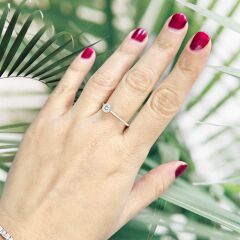 Kare Model Taşlı Rose Kaplama Gümüş Yüzük - 11 no