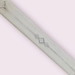 Üçlü Sedef Yonca Gümüş Bileklik - 20 cm