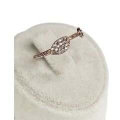 Taşlı Rose Kaplama Gümüş Yüzük - Ayarlanabilir