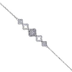 Mini Beşli Yonca Gümüş Bileklik - 19 cm