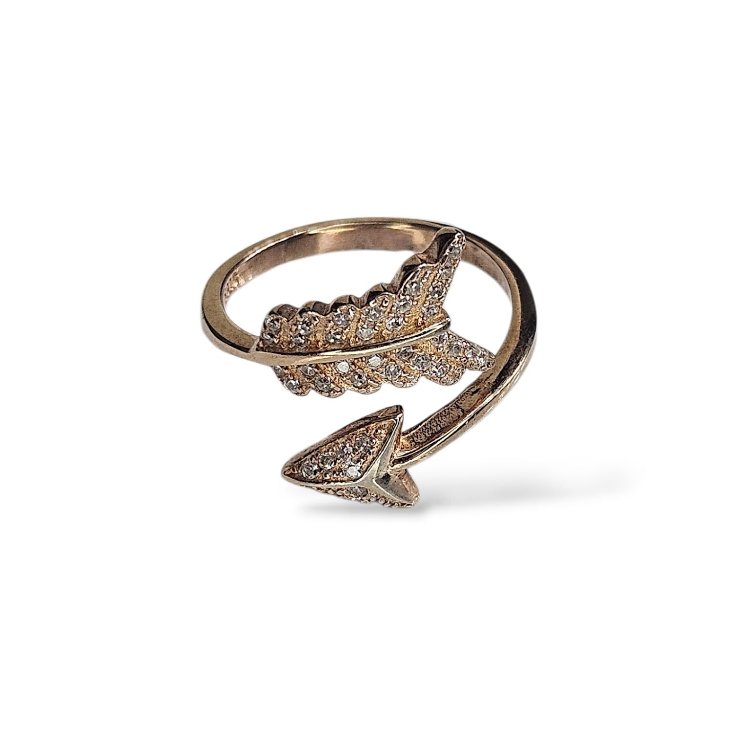 Taşlı Rose Kaplama Gümüş Yüzük - Ayarlanabilir