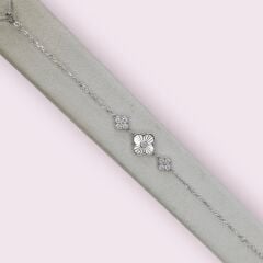 Kalem Model Yonca Gümüş Bileklik - 18,5 cm
