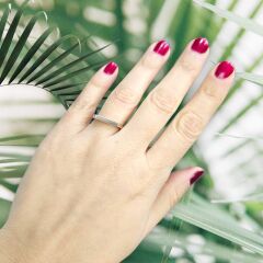 Köşeli Rose Kaplama Gümüş Yüzük - 14 no