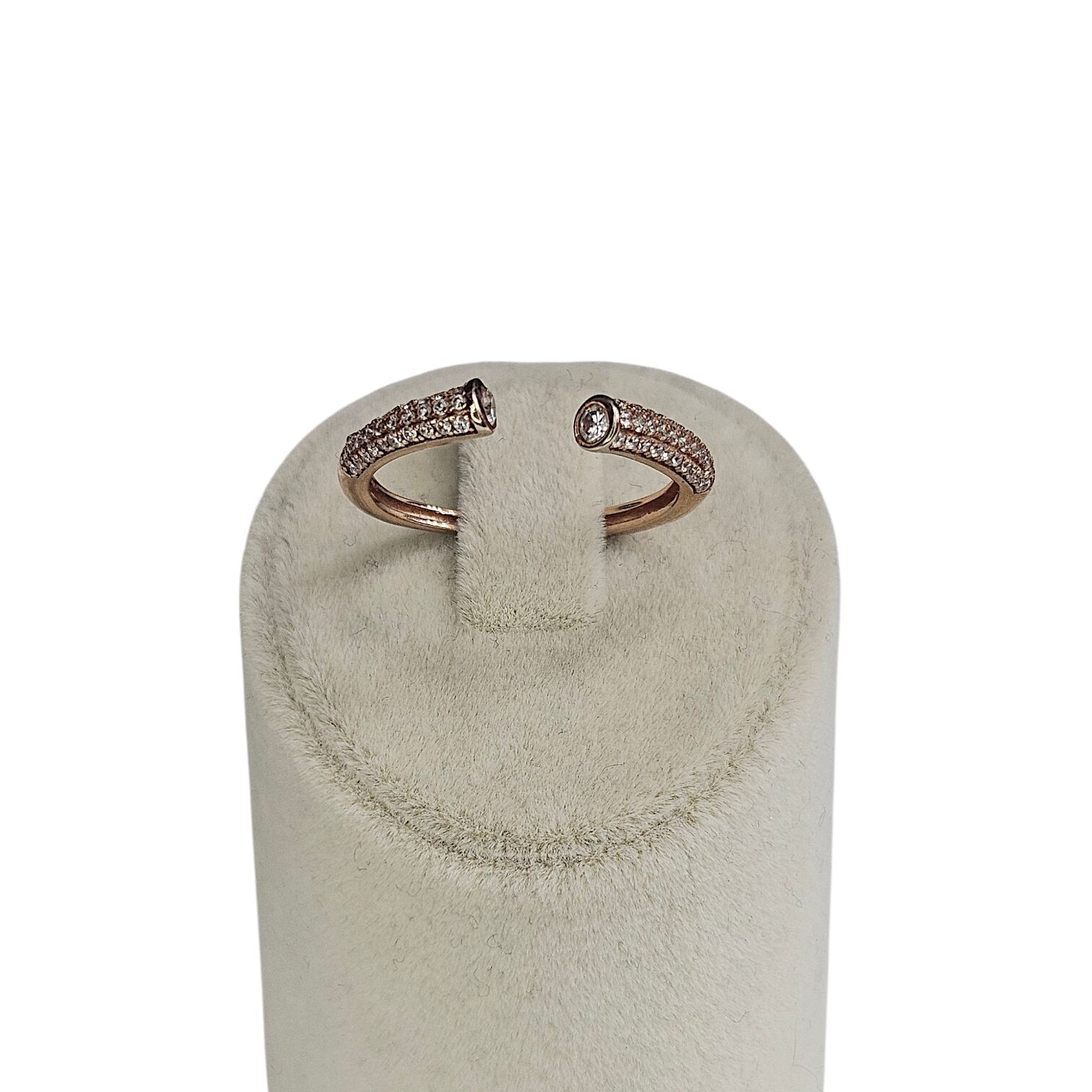 Taşlı Rose Kaplama Gümüş Yüzük - Ayarlanabilir