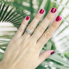 14K Altın Kaplama Tektaş Gümüş Yüzük - 13 no