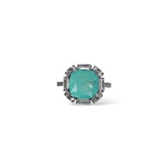 Paraiba Turmalin Renk Zirkon Taşlı Gümüş Yüzük - 16 No