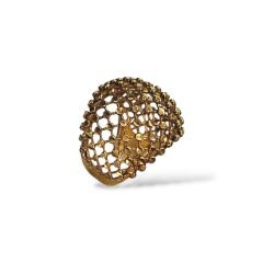 Kafes Model 14K Altın Kaplama Gümüş Yüzük - 13 no