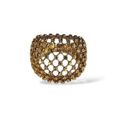 Kafes Model 14K Altın Kaplama Gümüş Yüzük - 13 no