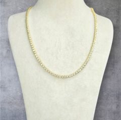 2 MM Sıvama Model 14K Altın Kaplama Gümüş Su Yolu Kolye - 45 cm