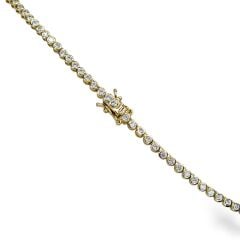 2 MM Sıvama Model 14K Altın Kaplama Gümüş Su Yolu Kolye - 45 cm