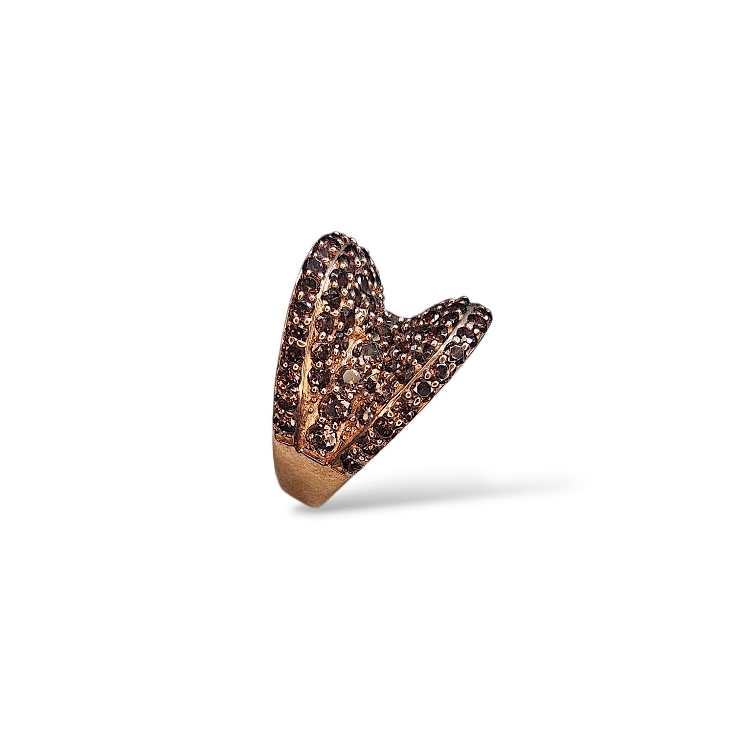 Siyah Zirkon Taş Rose Kaplama Gümüş Yüzük - 14 no