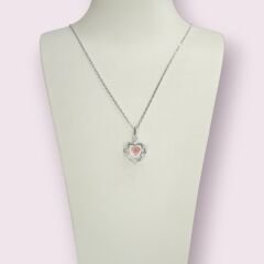 Kalp Model Zirkon Taşlı Gradyan Gümüş Kolye