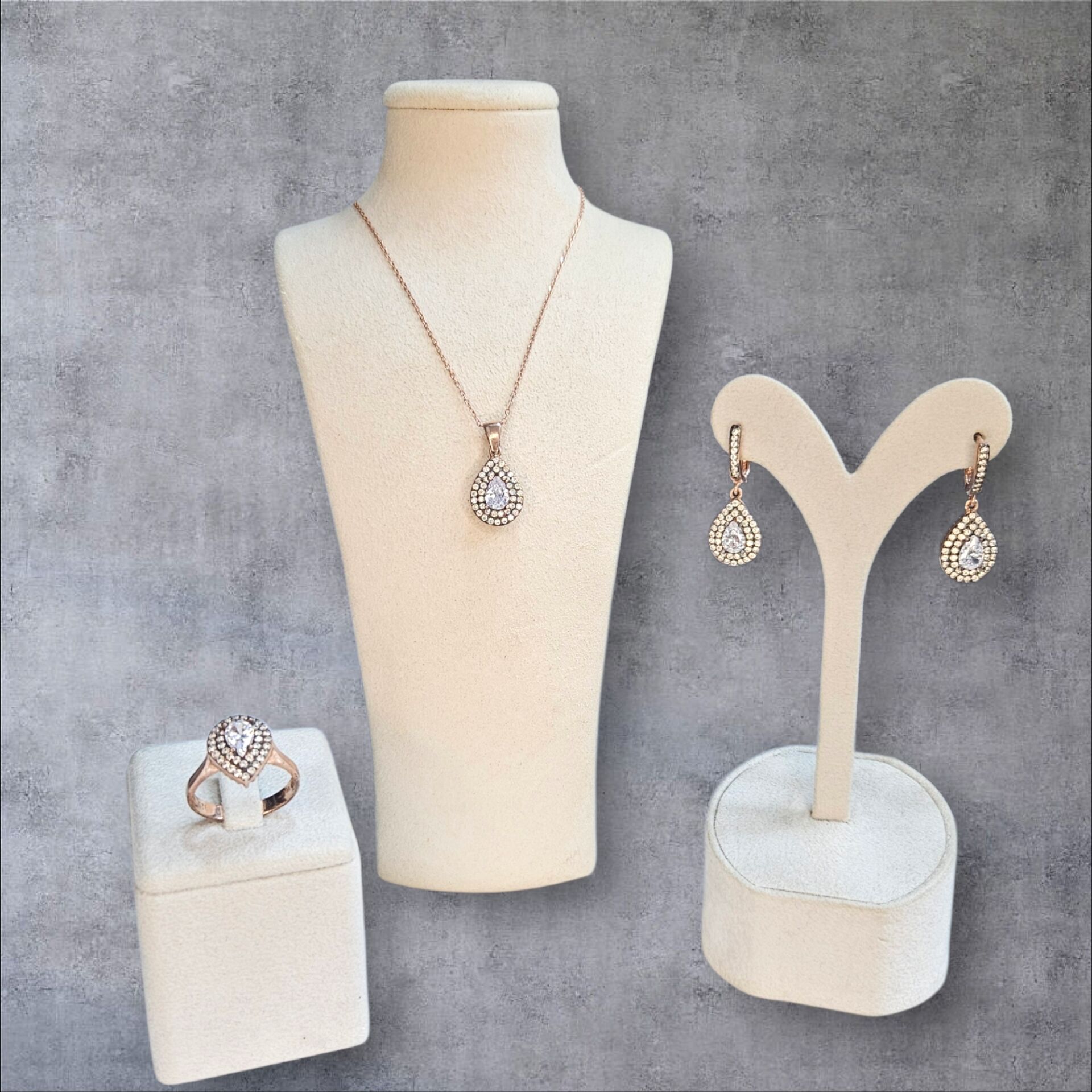 Elmas Model Damla Kesim Gümüş Set