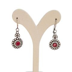 Elmas Model Yakut Taş Gümüş Set