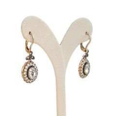 Elmas Model Oval Kesim Kristal Taş Gümüş Set