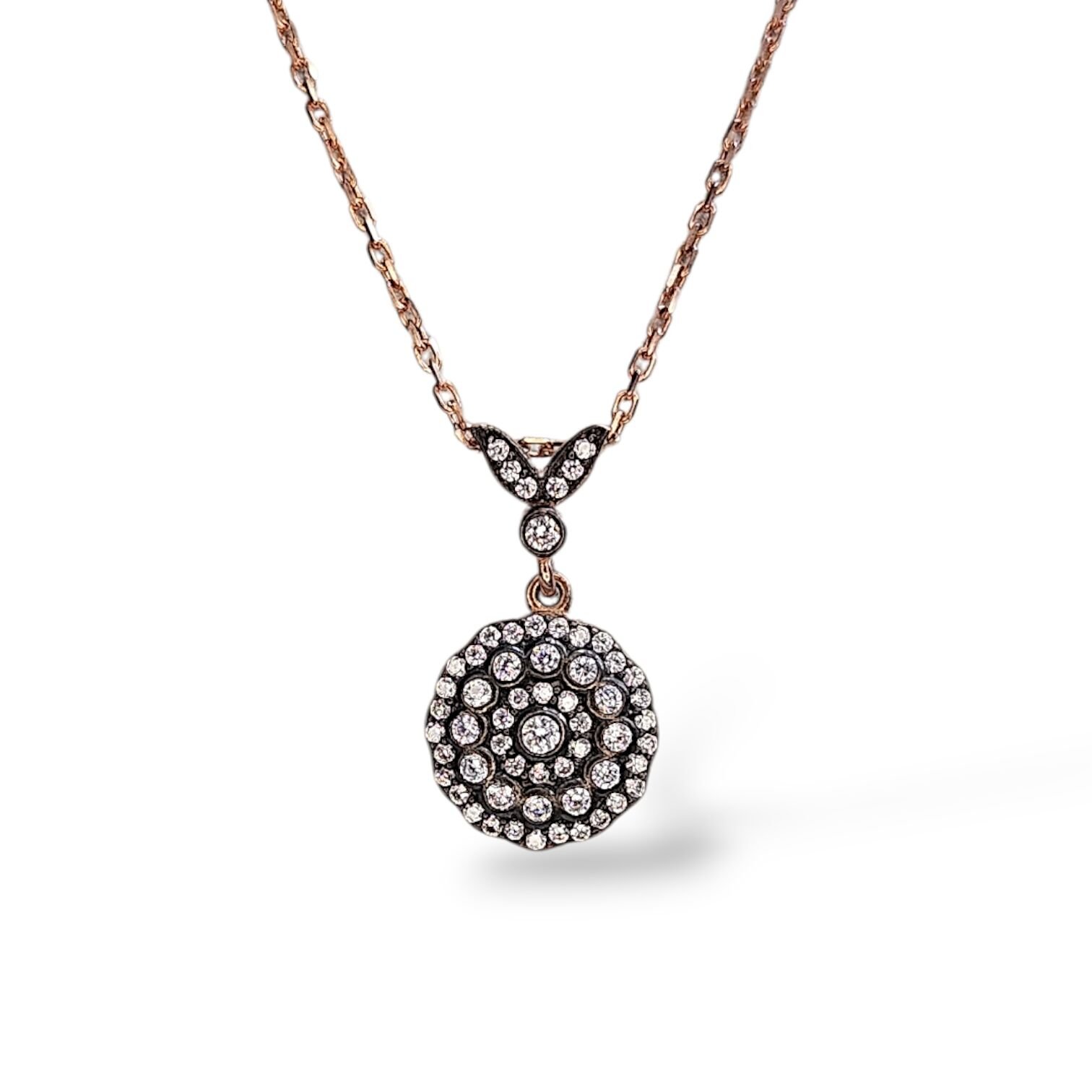 Elmas Model Daire Form Gümüş Set