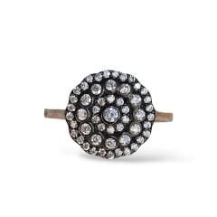 Elmas Model Daire Form Gümüş Set