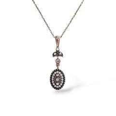 Elmas Model Oval Form Gümüş Set