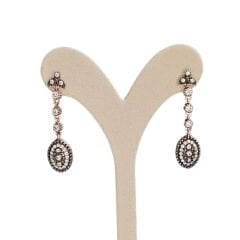 Elmas Model Oval Form Gümüş Set