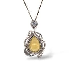 Elmas Kesim Zultanite Taş Gümüş Set