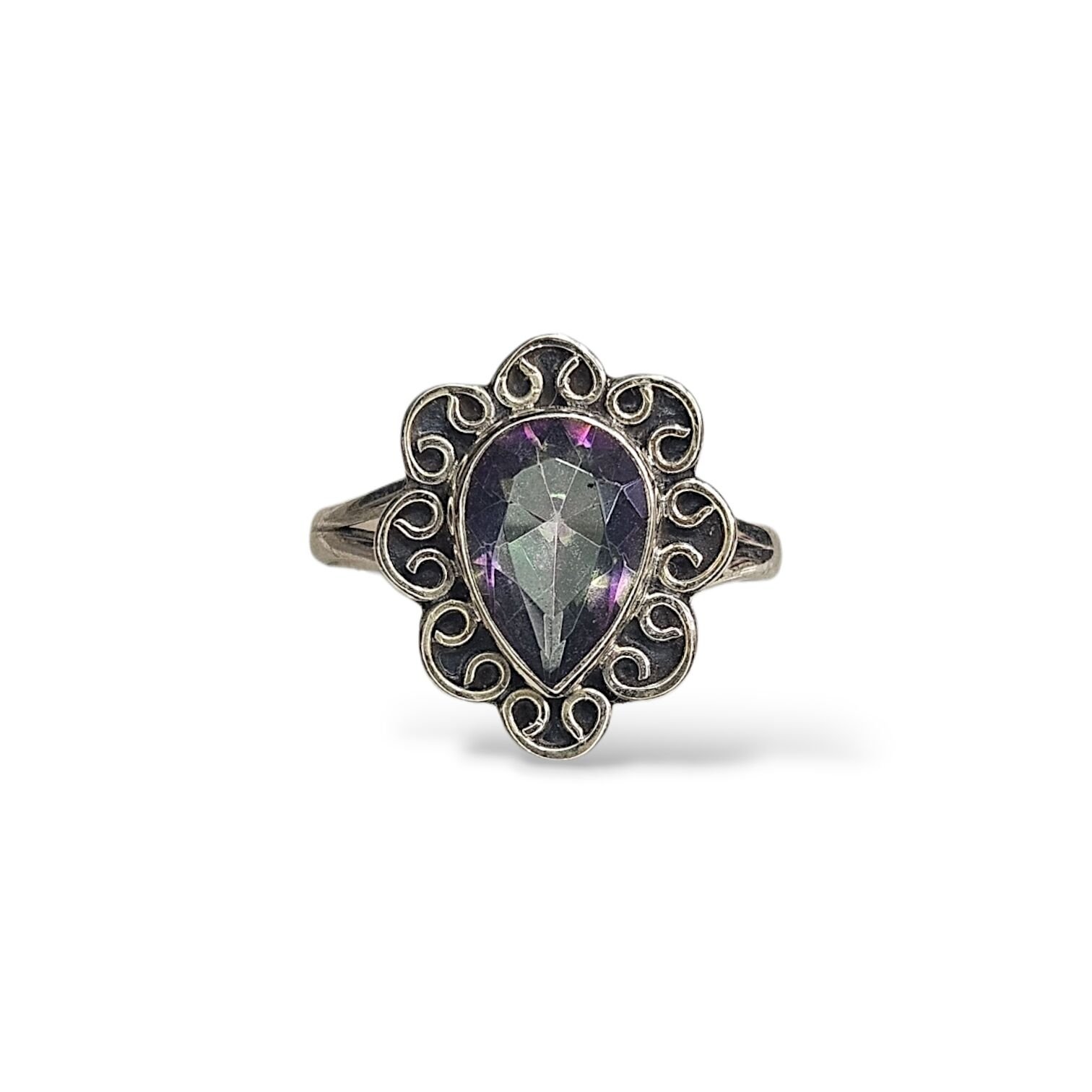 Mistik Topaz Gümüş Yüzük- 14 no