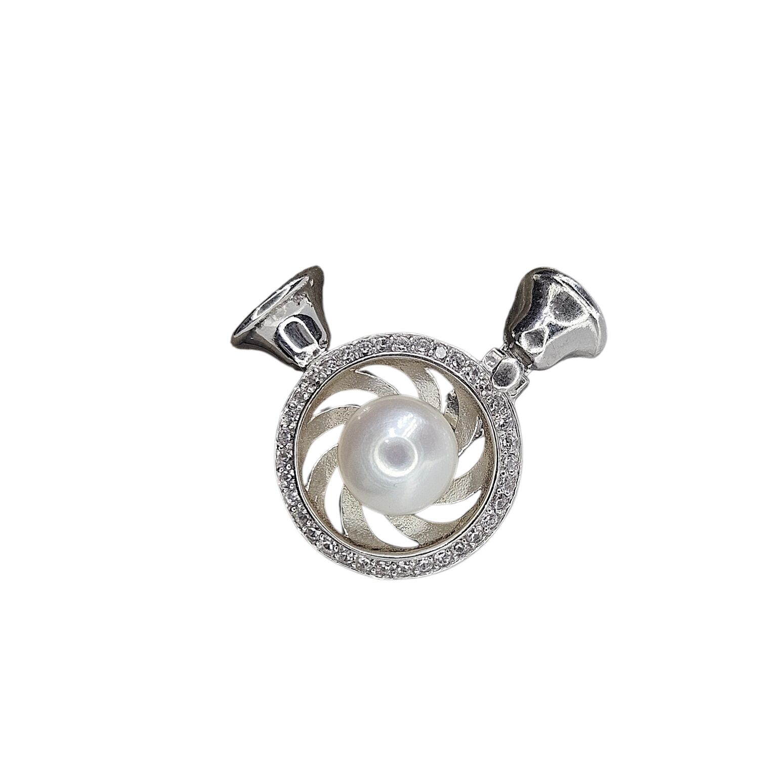 İnci Detay Zirkon Taş Gümüş İnci Klipsi